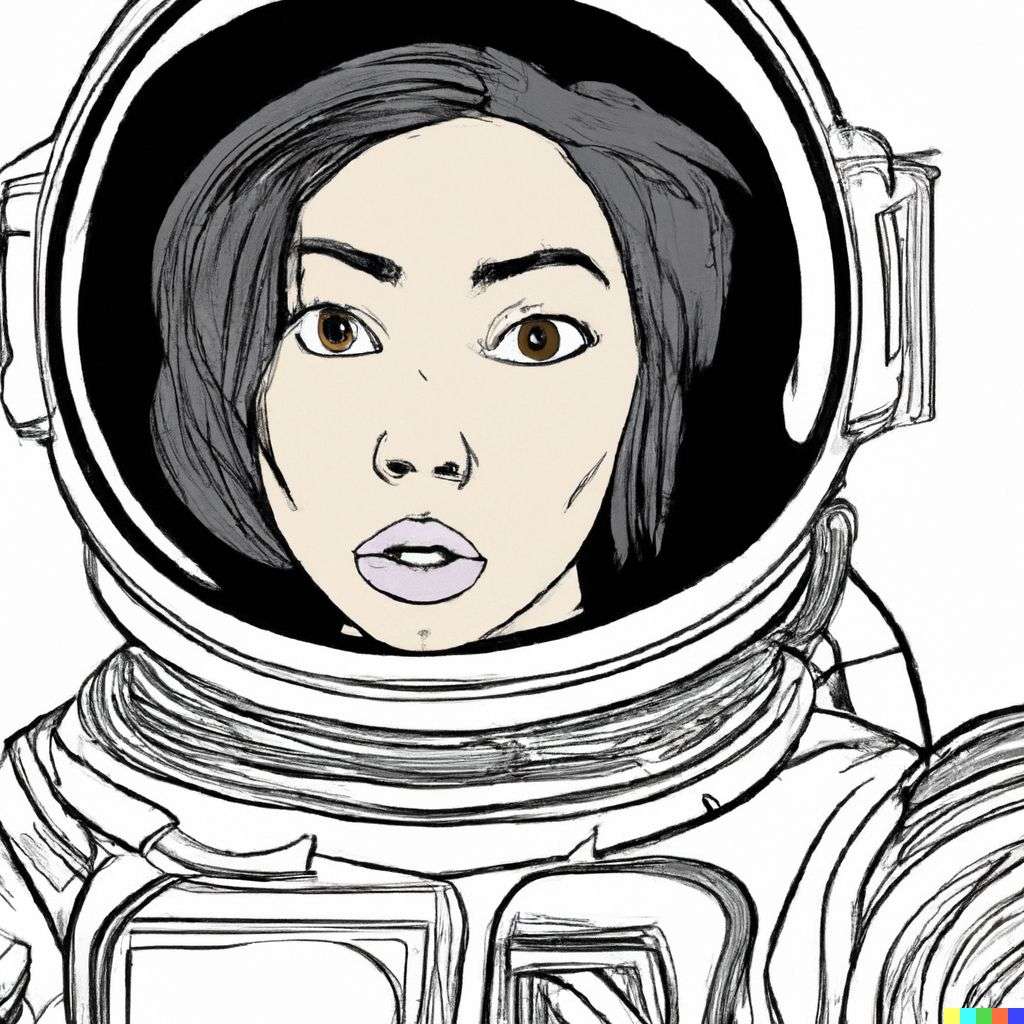 an astronaut, comic book drawing
